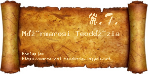 Mármarosi Teodózia névjegykártya